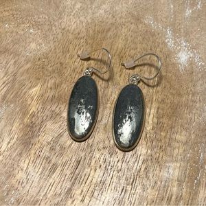 Natural Pyrite In Magnetite 925 Sterling Silver Drop Earrings